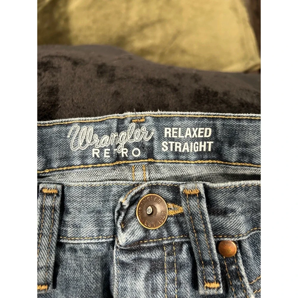 Wrangler boys retro Relaxed Straight Blue Denim Jeans  16 Slim Adjustable Waists